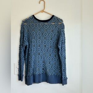 NWOT Johnny Was 4 Love And Liberty Blue Crochet Top
